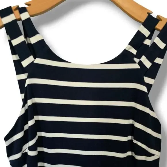 iZ Byer Women’s Navy & White Striped Fit & Flare Sleeveless Dress – Size XL - Picture 5 of 8